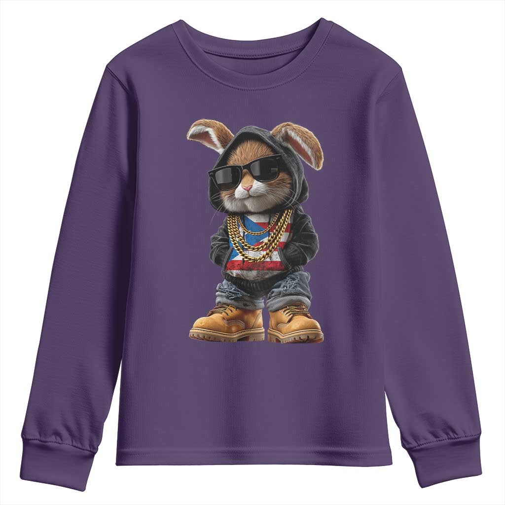 Bunny Puerto Rican Flag Youth Sweatshirt Puerto Rican Taino Boricua Vibes