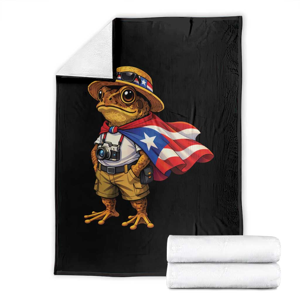 Coqui Frog Puerto Rico Flag Throw Blanket Puerto Rican Taino Boricua Vibes