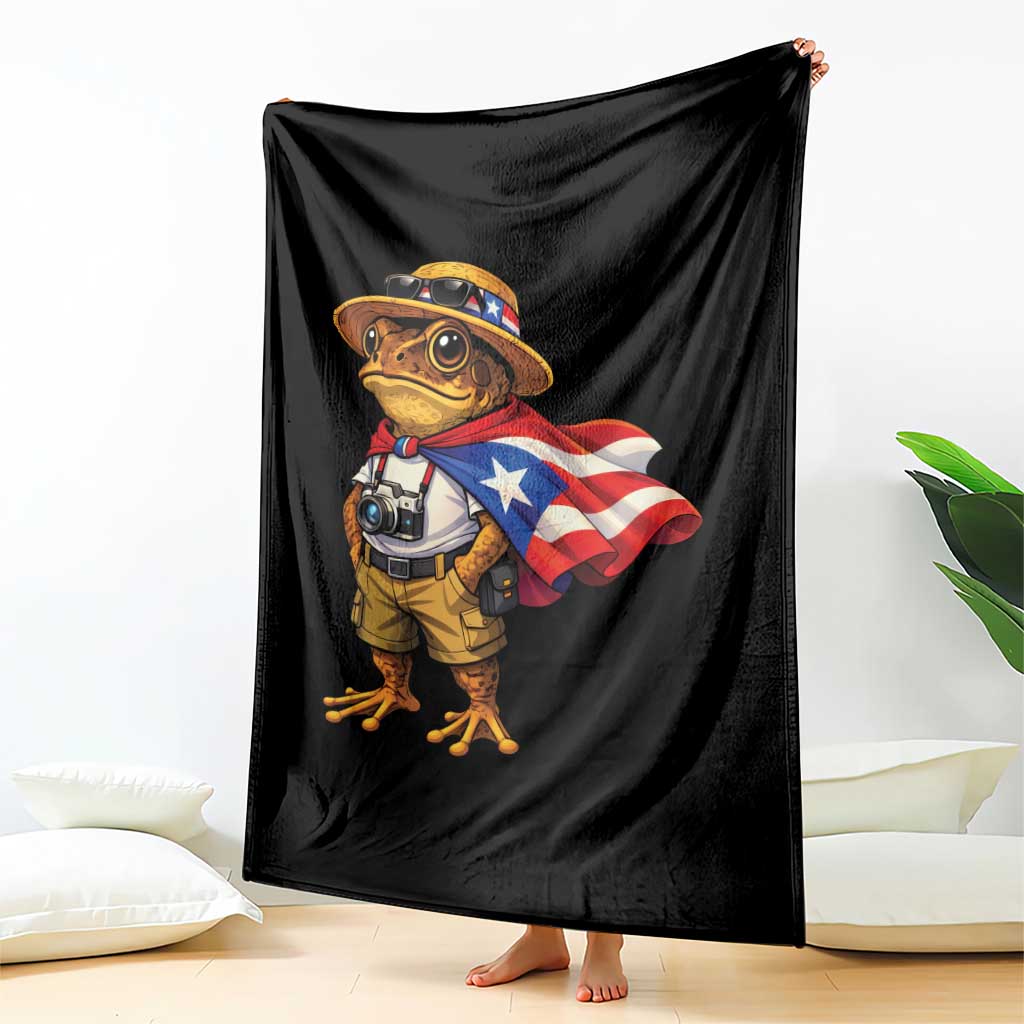 Coqui Frog Puerto Rico Flag Throw Blanket Puerto Rican Taino Boricua Vibes