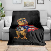 Coqui Frog Puerto Rico Flag Throw Blanket Puerto Rican Taino Boricua Vibes