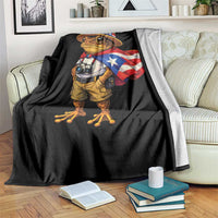 Coqui Frog Puerto Rico Flag Throw Blanket Puerto Rican Taino Boricua Vibes