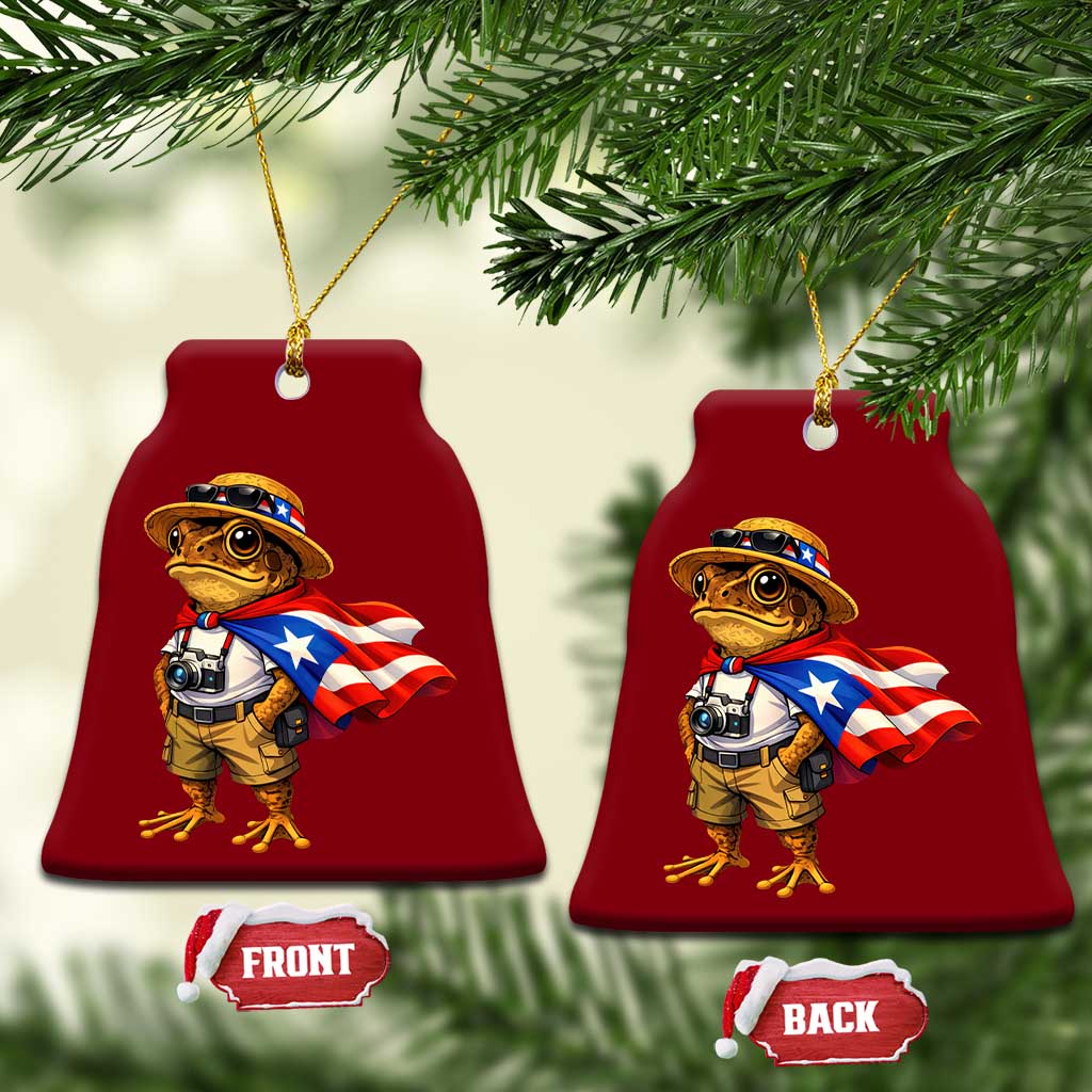 Coqui Frog Puerto Rico Flag Ceramic Ornament Puerto Rican Taino Boricua Vibes
