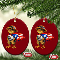 Coqui Frog Puerto Rico Flag Ceramic Ornament Puerto Rican Taino Boricua Vibes