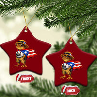 Coqui Frog Puerto Rico Flag Ceramic Ornament Puerto Rican Taino Boricua Vibes