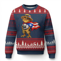 Coqui Frog Puerto Rico Flag Ugly Christmas Sweater Puerto Rican Taino Boricua Vibes