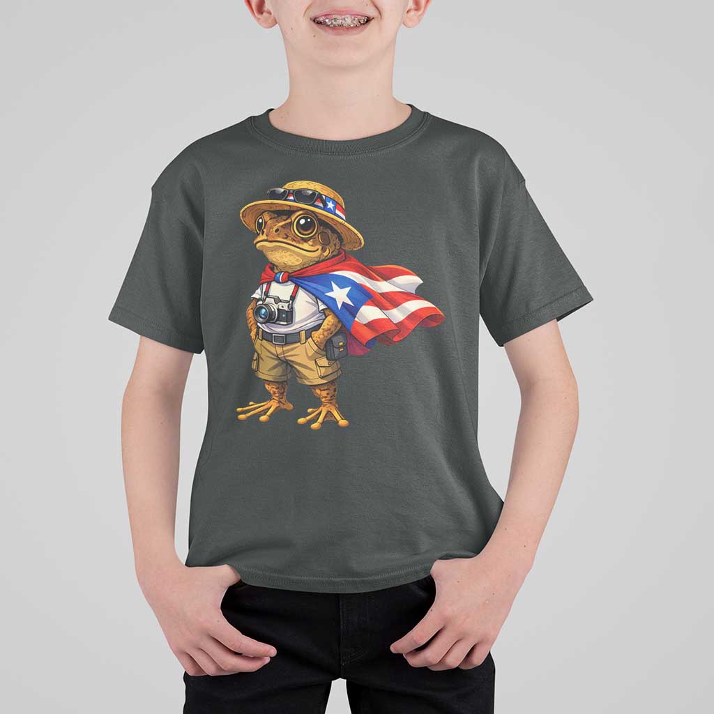 Coqui Frog Puerto Rico Flag T Shirt For Kid Puerto Rican Taino Boricua Vibes