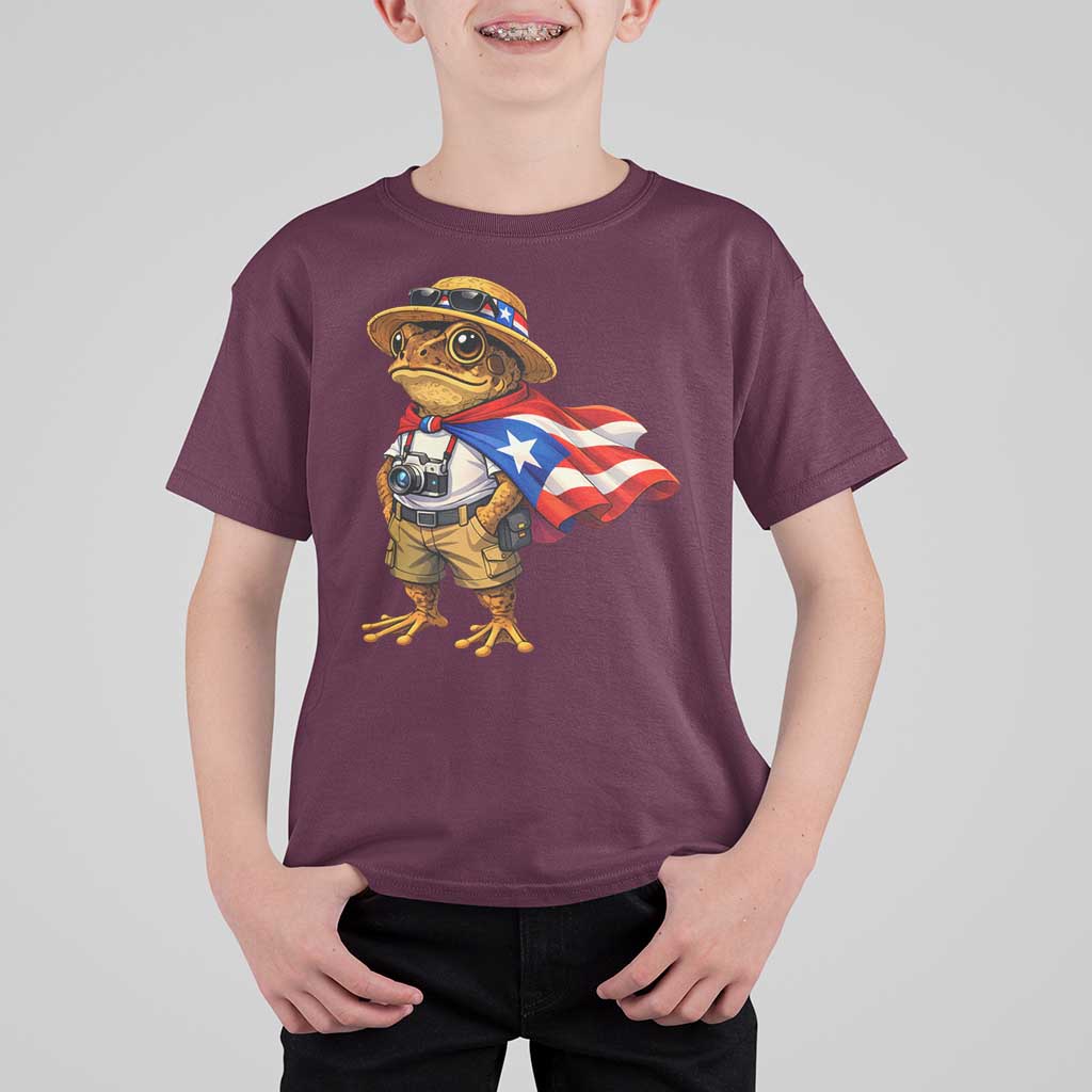 Coqui Frog Puerto Rico Flag T Shirt For Kid Puerto Rican Taino Boricua Vibes