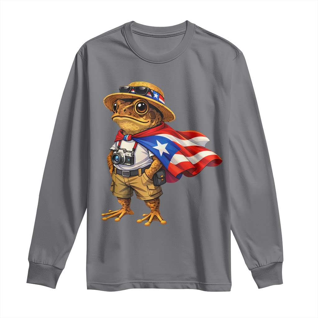 Coqui Frog Puerto Rico Flag Long Sleeve Shirt Puerto Rican Taino Boricua Vibes