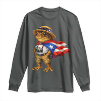 Coqui Frog Puerto Rico Flag Long Sleeve Shirt Puerto Rican Taino Boricua Vibes