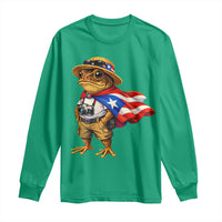 Coqui Frog Puerto Rico Flag Long Sleeve Shirt Puerto Rican Taino Boricua Vibes