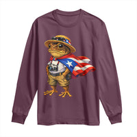 Coqui Frog Puerto Rico Flag Long Sleeve Shirt Puerto Rican Taino Boricua Vibes