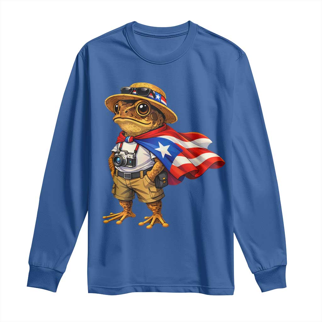 Coqui Frog Puerto Rico Flag Long Sleeve Shirt Puerto Rican Taino Boricua Vibes