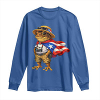 Coqui Frog Puerto Rico Flag Long Sleeve Shirt Puerto Rican Taino Boricua Vibes