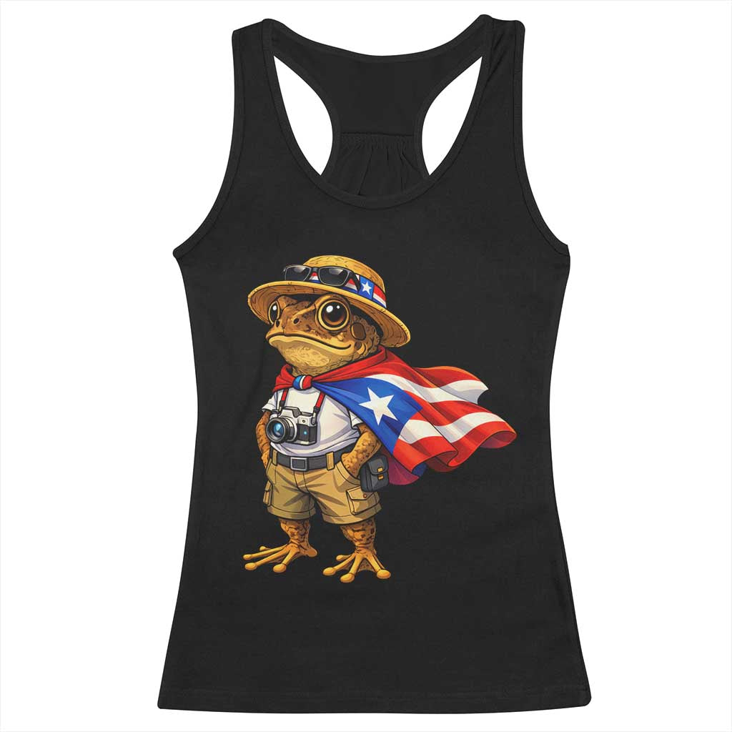 Coqui Frog Puerto Rico Flag Racerback Tank Top Puerto Rican Taino Boricua Vibes