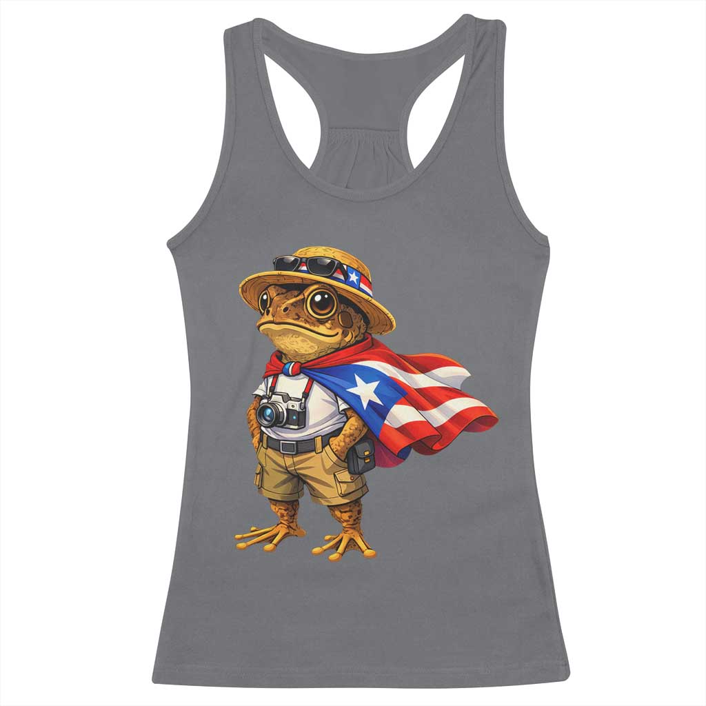Coqui Frog Puerto Rico Flag Racerback Tank Top Puerto Rican Taino Boricua Vibes