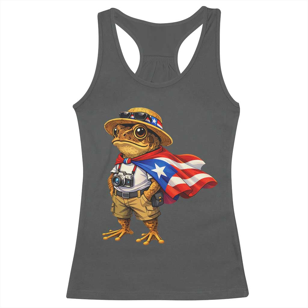 Coqui Frog Puerto Rico Flag Racerback Tank Top Puerto Rican Taino Boricua Vibes