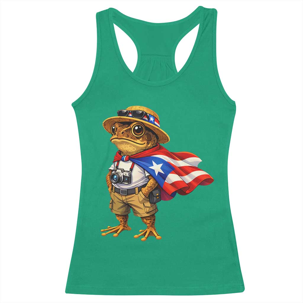 Coqui Frog Puerto Rico Flag Racerback Tank Top Puerto Rican Taino Boricua Vibes