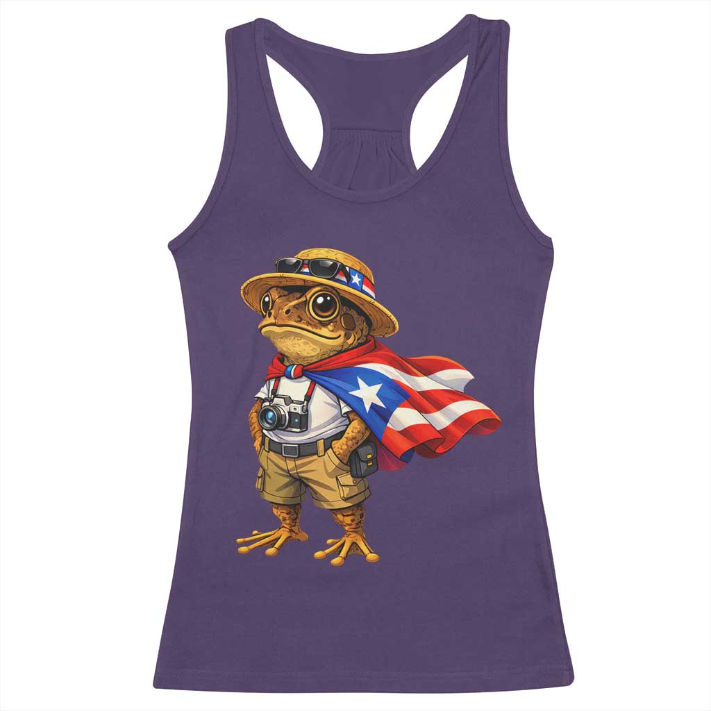 Coqui Frog Puerto Rico Flag Racerback Tank Top Puerto Rican Taino Boricua Vibes