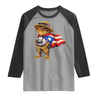 Coqui Frog Puerto Rico Flag Raglan Shirt Puerto Rican Taino Boricua Vibes
