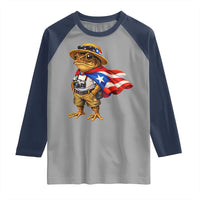 Coqui Frog Puerto Rico Flag Raglan Shirt Puerto Rican Taino Boricua Vibes