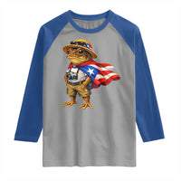 Coqui Frog Puerto Rico Flag Raglan Shirt Puerto Rican Taino Boricua Vibes
