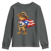 Coqui Frog Puerto Rico Flag Youth Sweatshirt Puerto Rican Taino Boricua Vibes
