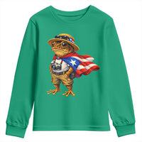 Coqui Frog Puerto Rico Flag Youth Sweatshirt Puerto Rican Taino Boricua Vibes
