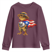 Coqui Frog Puerto Rico Flag Youth Sweatshirt Puerto Rican Taino Boricua Vibes