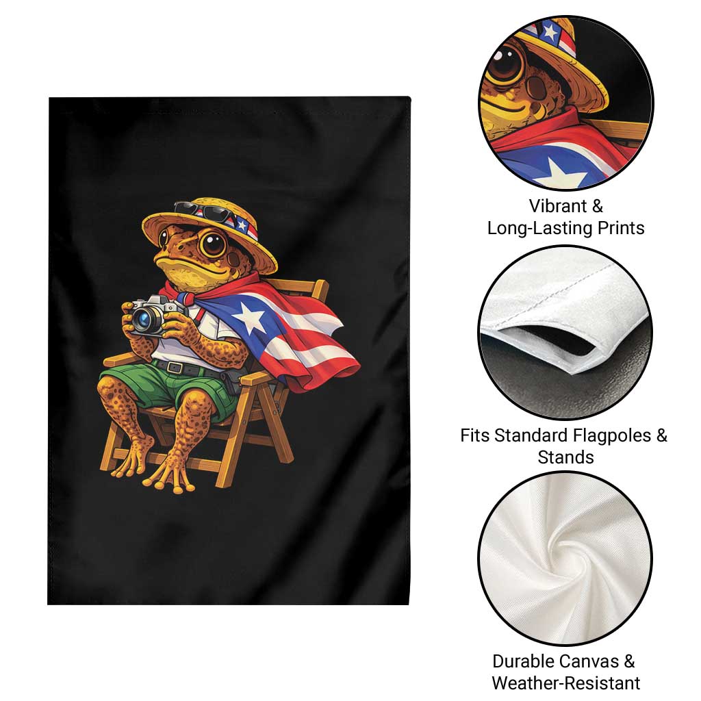 Funny Coqui Frog Puerto Rico Flag Garden Flag Puerto Rican Taino Boricua Hispanic