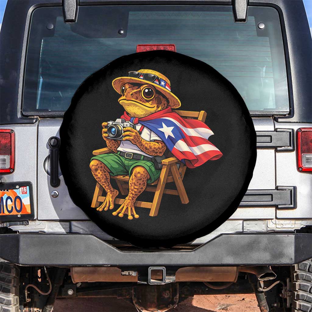 Funny Coqui Frog Puerto Rico Flag Spare Tire Cover Puerto Rican Taino Boricua Hispanic