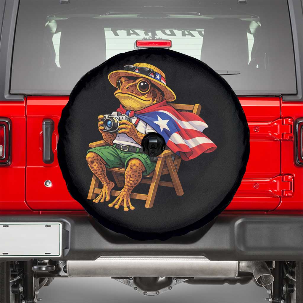 Funny Coqui Frog Puerto Rico Flag Spare Tire Cover Puerto Rican Taino Boricua Hispanic