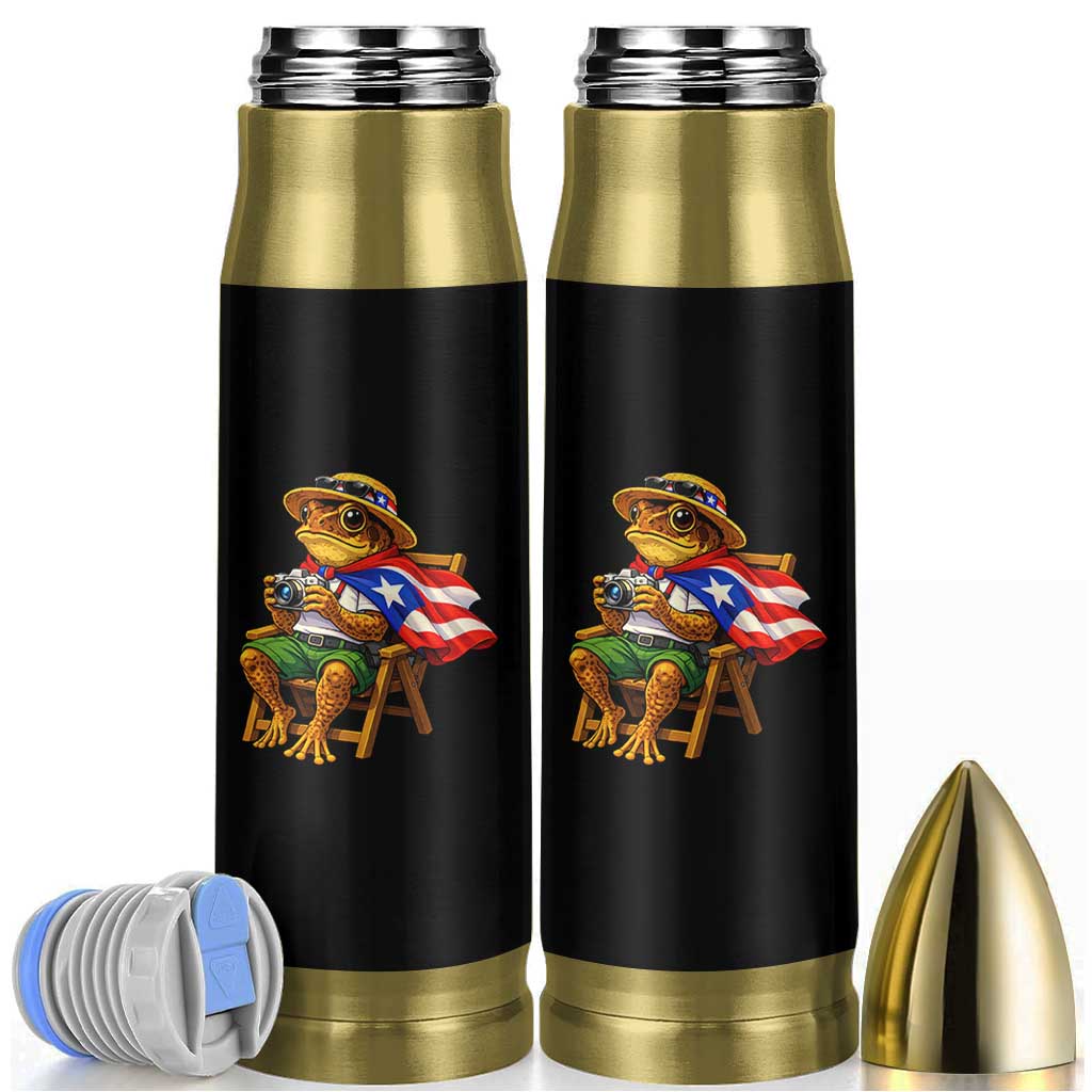 Funny Coqui Frog Puerto Rico Flag Bullet Tumbler Puerto Rican Taino Boricua Hispanic