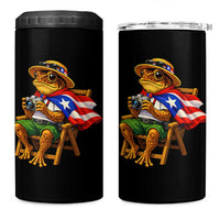Funny Coqui Frog Puerto Rico Flag 4 in 1 Can Cooler Tumbler Puerto Rican Taino Boricua Hispanic