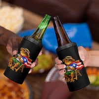Funny Coqui Frog Puerto Rico Flag 4 in 1 Can Cooler Tumbler Puerto Rican Taino Boricua Hispanic