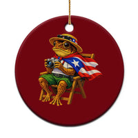 Funny Coqui Frog Puerto Rico Flag Ceramic Ornament Puerto Rican Taino Boricua Hispanic