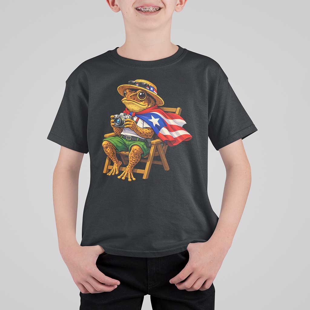 Funny Coqui Frog Puerto Rico Flag T Shirt For Kid Puerto Rican Taino Boricua Hispanic
