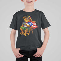Funny Coqui Frog Puerto Rico Flag T Shirt For Kid Puerto Rican Taino Boricua Hispanic