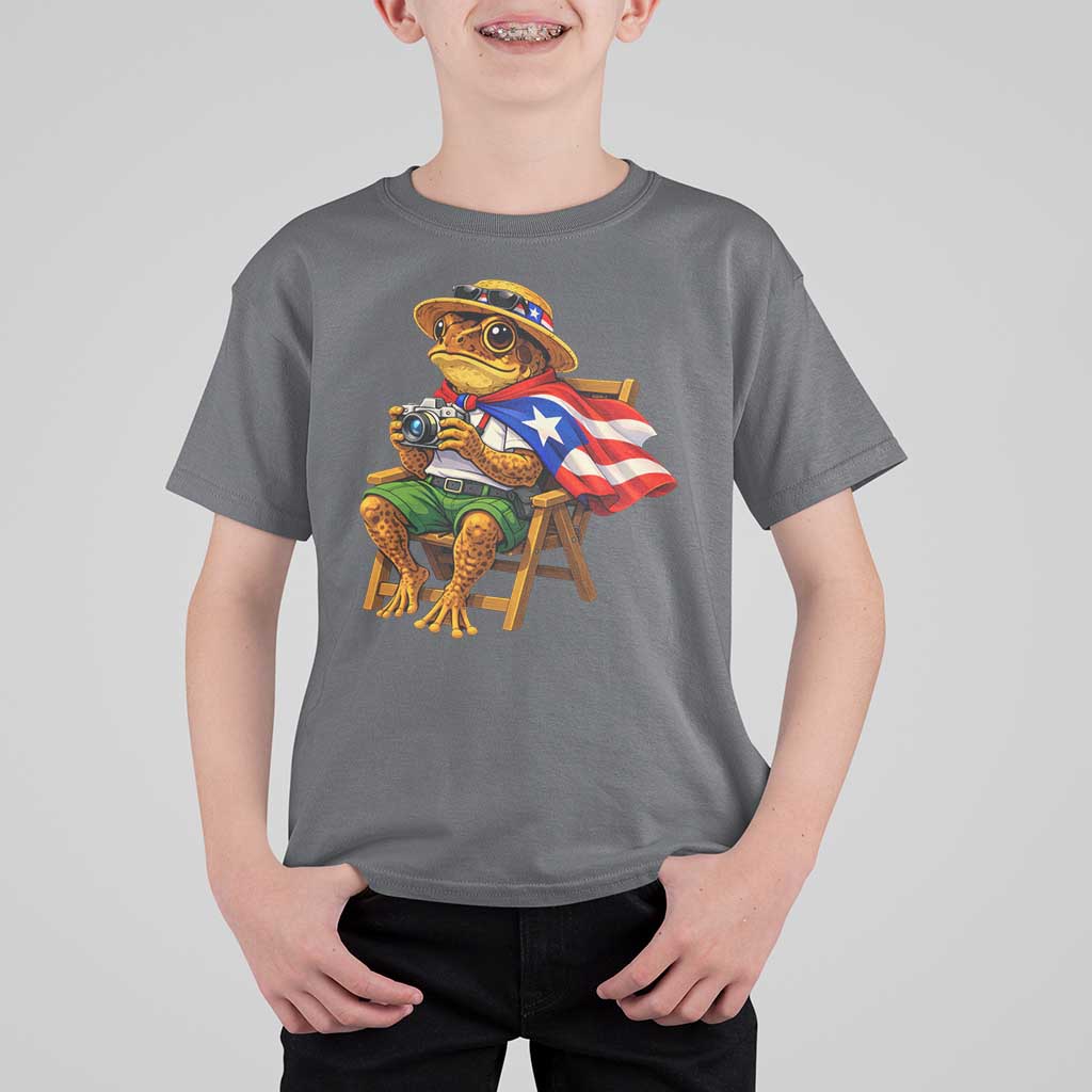 Funny Coqui Frog Puerto Rico Flag T Shirt For Kid Puerto Rican Taino Boricua Hispanic