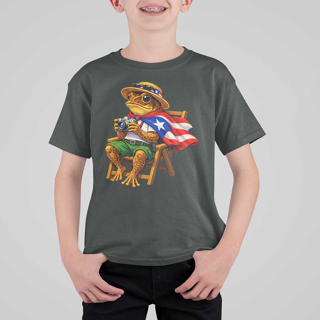 Funny Coqui Frog Puerto Rico Flag T Shirt For Kid Puerto Rican Taino Boricua Hispanic