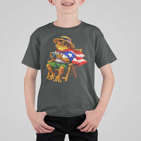 Funny Coqui Frog Puerto Rico Flag T Shirt For Kid Puerto Rican Taino Boricua Hispanic