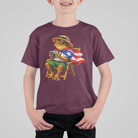 Funny Coqui Frog Puerto Rico Flag T Shirt For Kid Puerto Rican Taino Boricua Hispanic