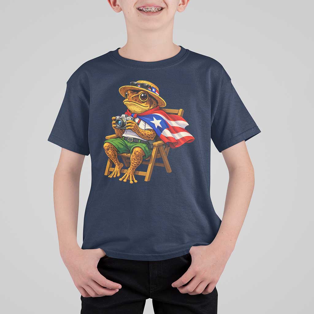 Funny Coqui Frog Puerto Rico Flag T Shirt For Kid Puerto Rican Taino Boricua Hispanic