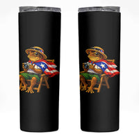 Funny Coqui Frog Puerto Rico Flag Skinny Tumbler Puerto Rican Taino Boricua Hispanic