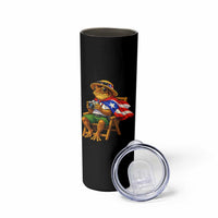 Funny Coqui Frog Puerto Rico Flag Skinny Tumbler Puerto Rican Taino Boricua Hispanic