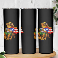 Funny Coqui Frog Puerto Rico Flag Skinny Tumbler Puerto Rican Taino Boricua Hispanic