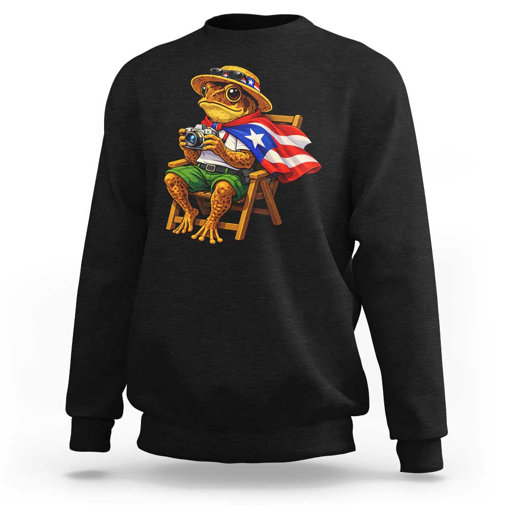 Funny Coqui Frog Puerto Rico Flag Sweatshirt Puerto Rican Taino Boricua Hispanic