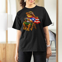 Funny Coqui Frog Puerto Rico Flag T Shirt For Women Puerto Rican Taino Boricua Hispanic