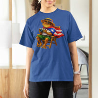 Funny Coqui Frog Puerto Rico Flag T Shirt For Women Puerto Rican Taino Boricua Hispanic
