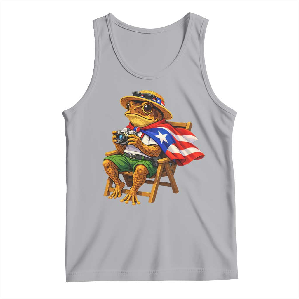Funny Coqui Frog Puerto Rico Flag Tank Top Puerto Rican Taino Boricua Hispanic