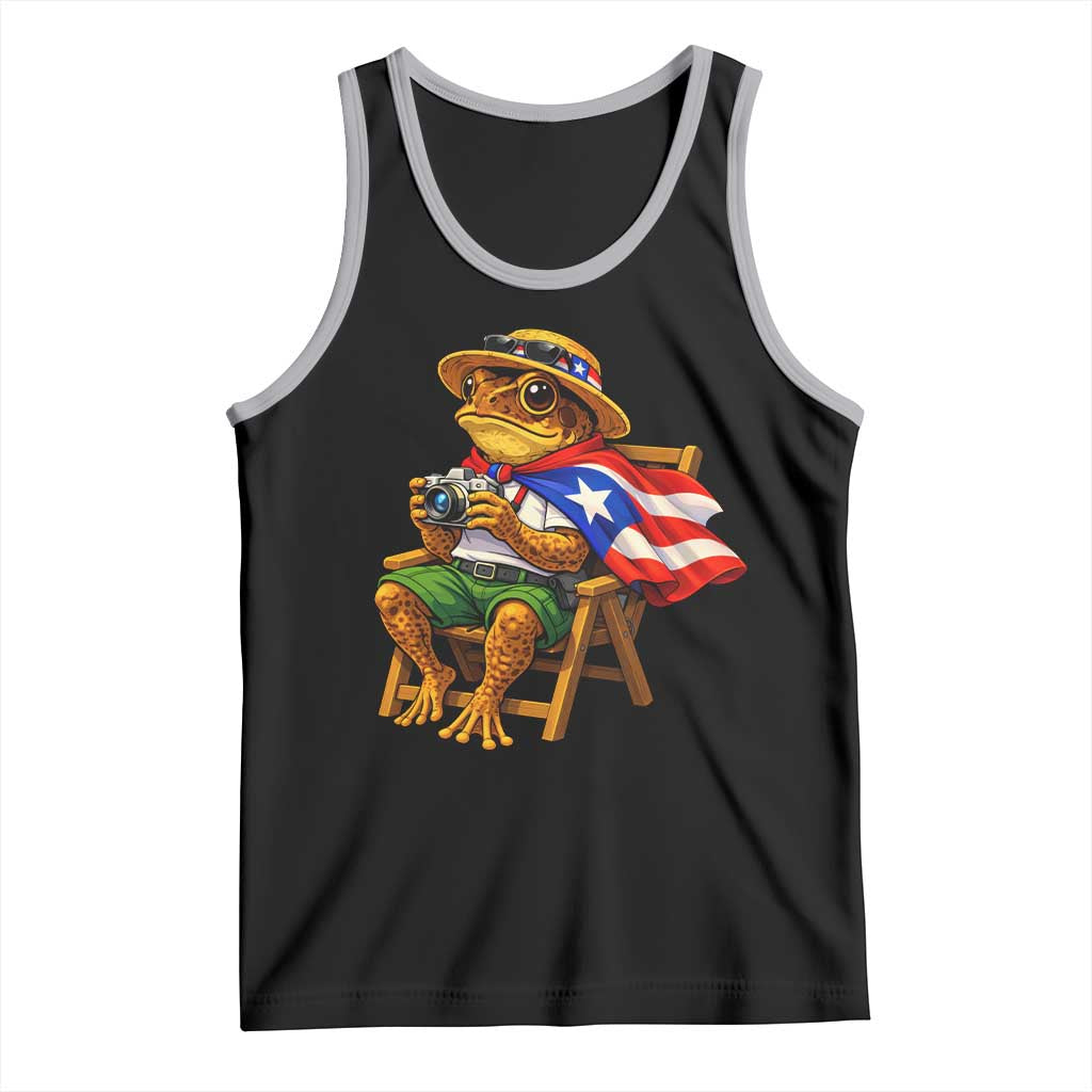 Funny Coqui Frog Puerto Rico Flag Tank Top Puerto Rican Taino Boricua Hispanic